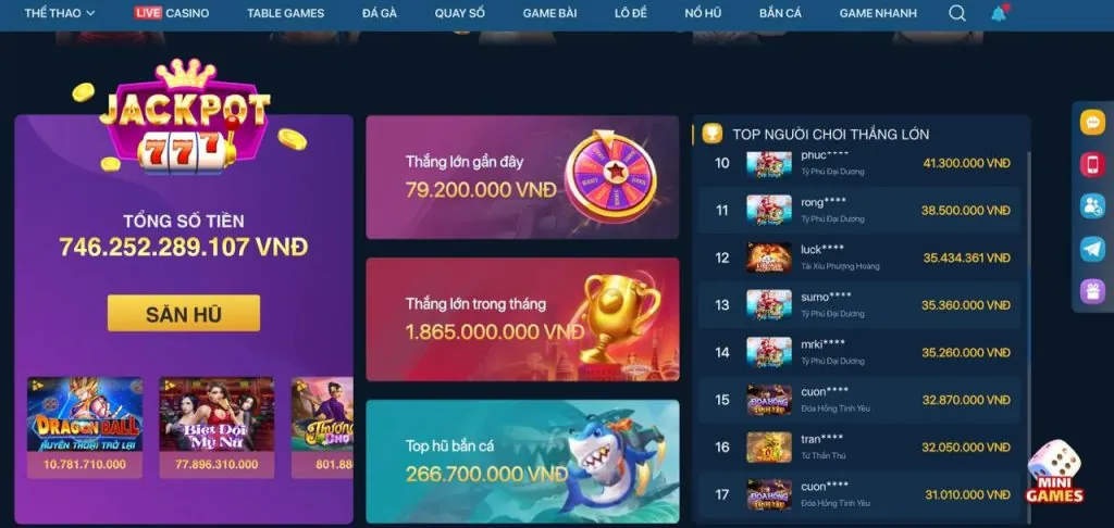 Giao diện trò chơi nổ hũ tại gk88 chính thức
